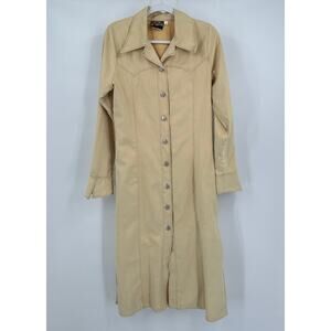 Jute‎ Womens Faux Suede Shirt Dress Size S Western Vintage Earthy Minimalist